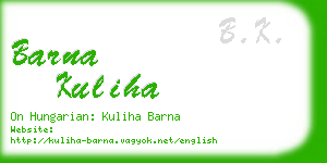 barna kuliha business card